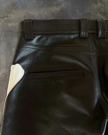 BLACKMEANS LEATHER BONE PANTS