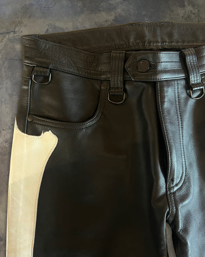 BLACKMEANS LEATHER BONE PANTS
