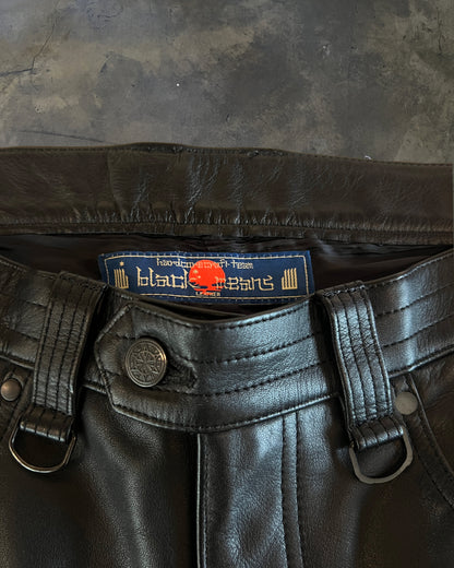 BLACKMEANS LEATHER BONE PANTS