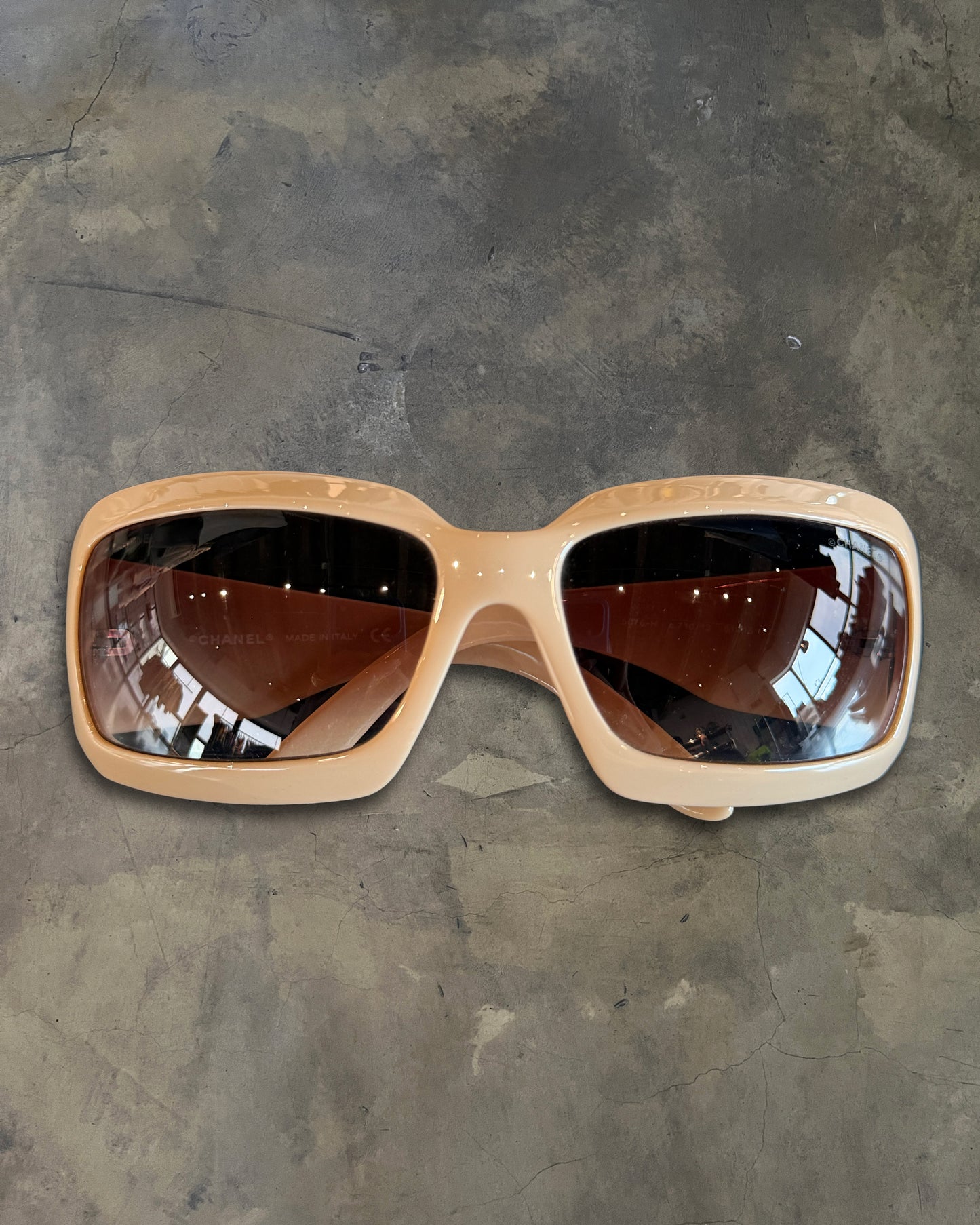 CHANEL CREAM MOTHER OF PEARL SUNGLASSES