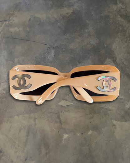 CHANEL CREAM MOTHER OF PEARL SUNGLASSES