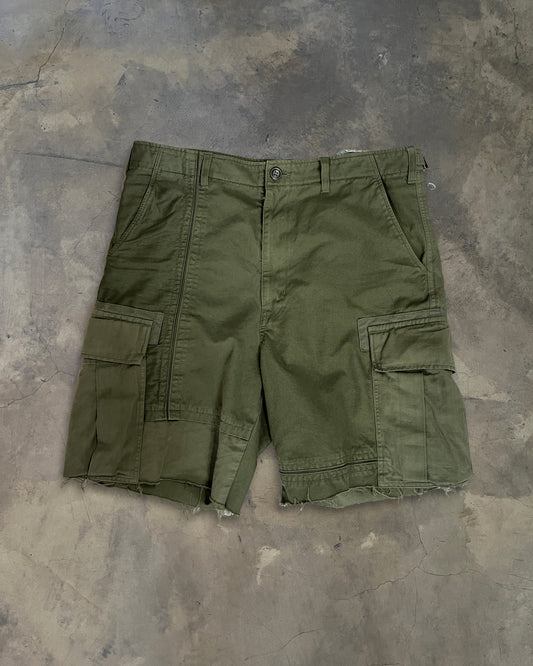 COMME DES GARCONS HOMME SS2020 FRINGED MILITAIRY SHORTS