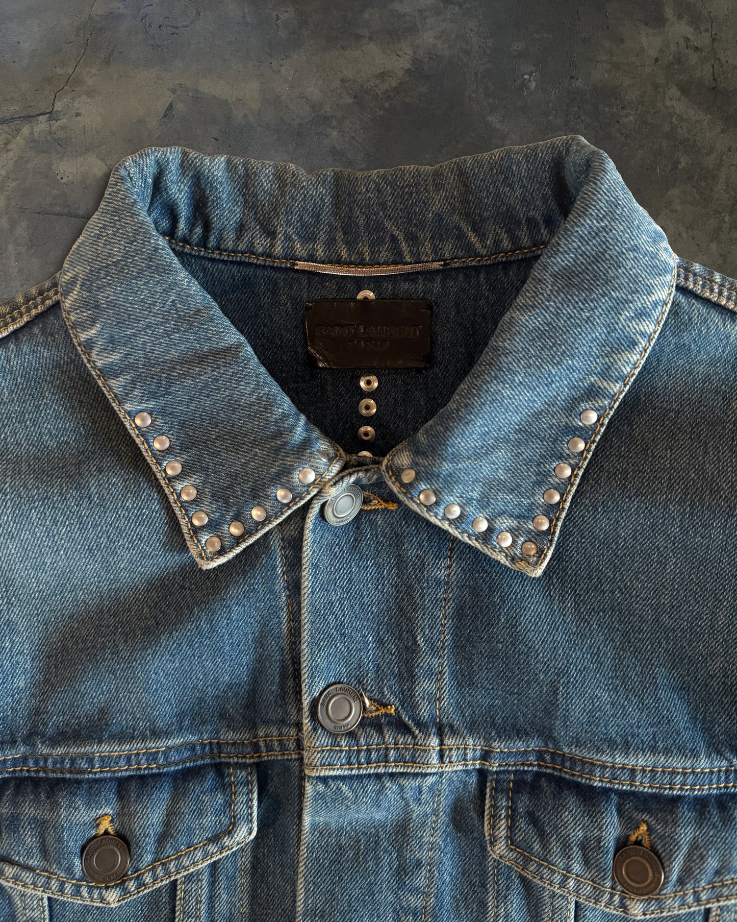 SAINT LAURENT SS2015 RUNWAY ARABESQUE DENIM JACKET