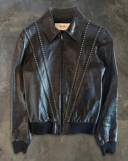 CELINE SS2019 BEJEWELLED LEATHER JACKET