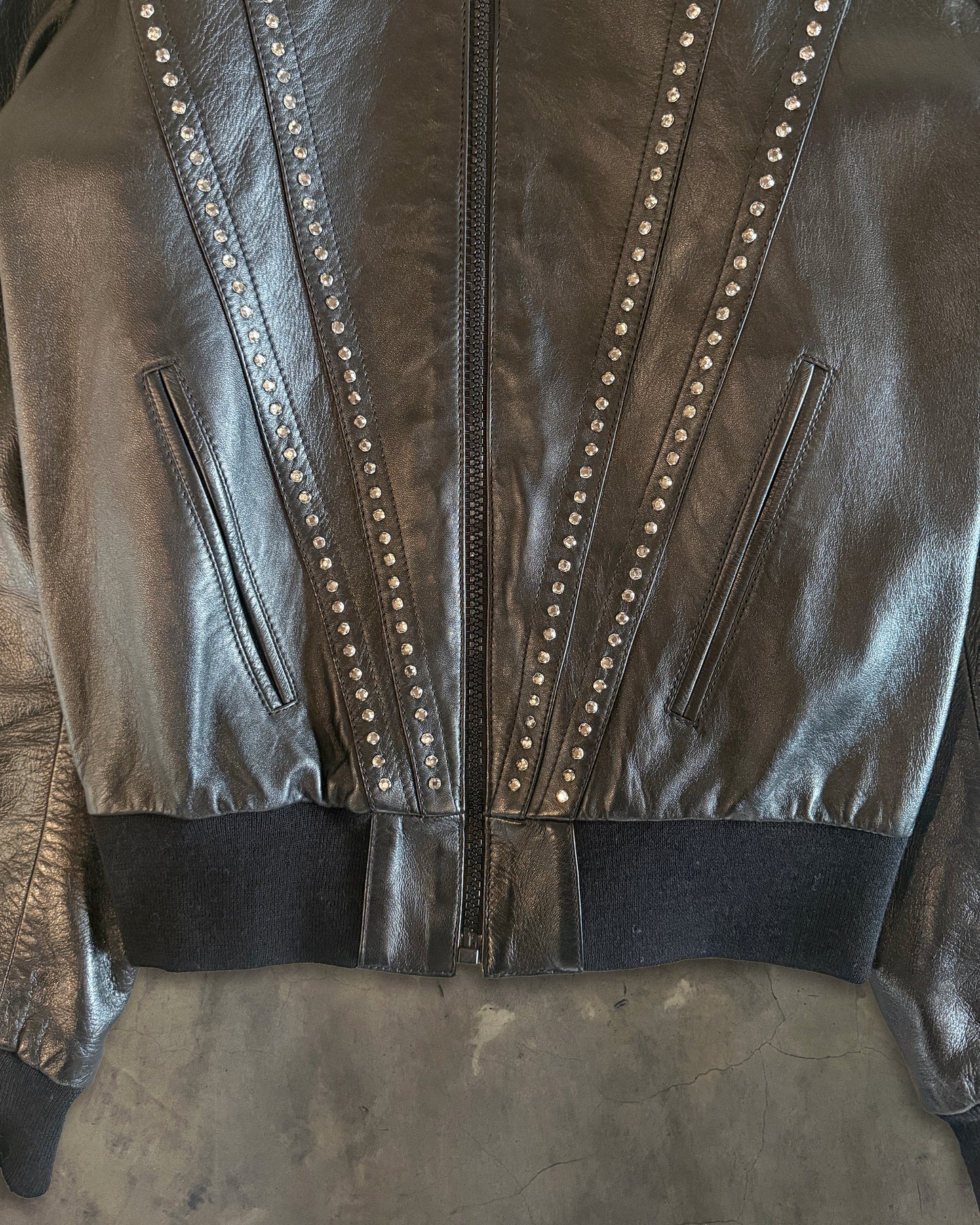 CELINE SS2019 BEJEWELLED LEATHER JACKET