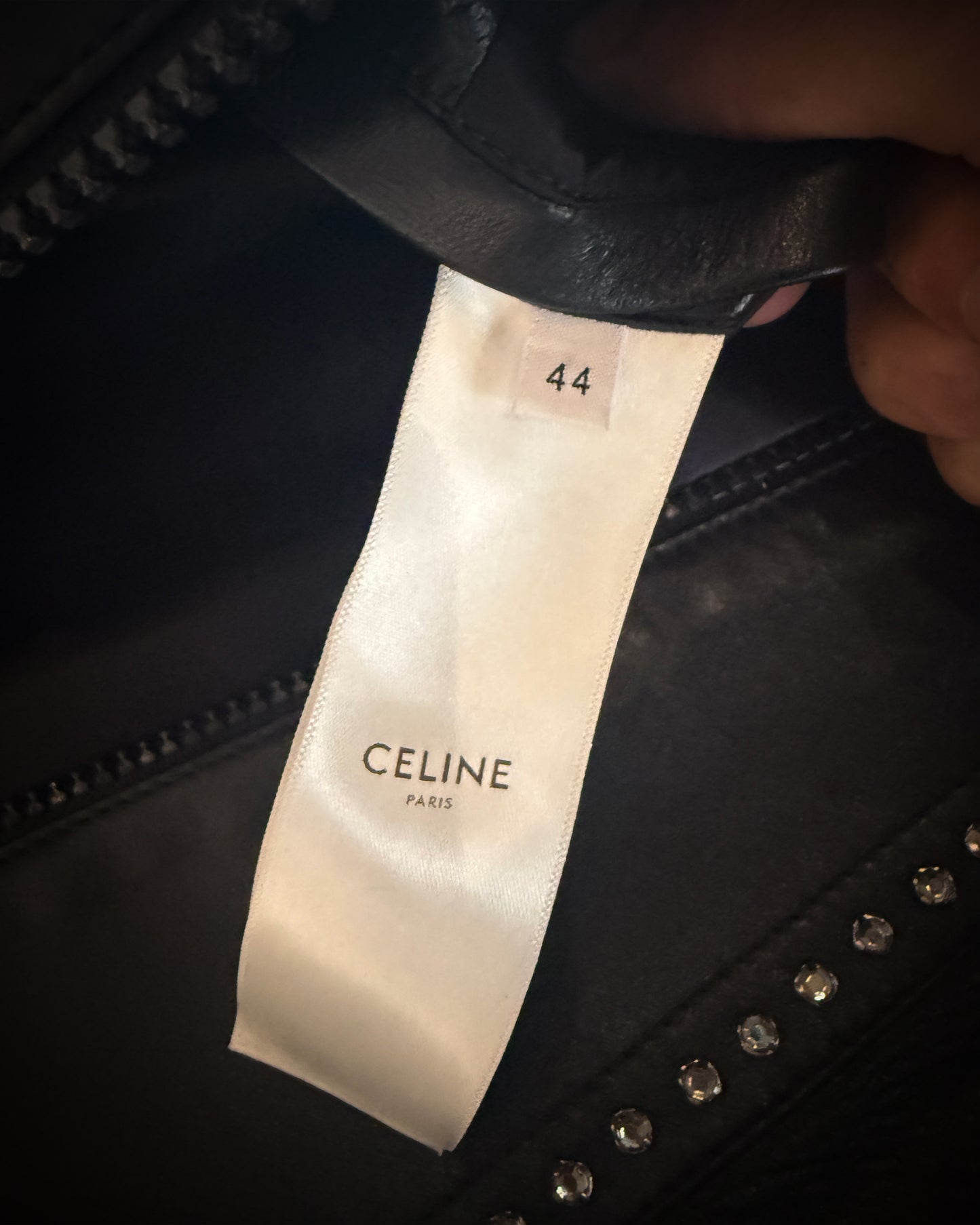 CELINE SS2019 BEJEWELLED LEATHER JACKET