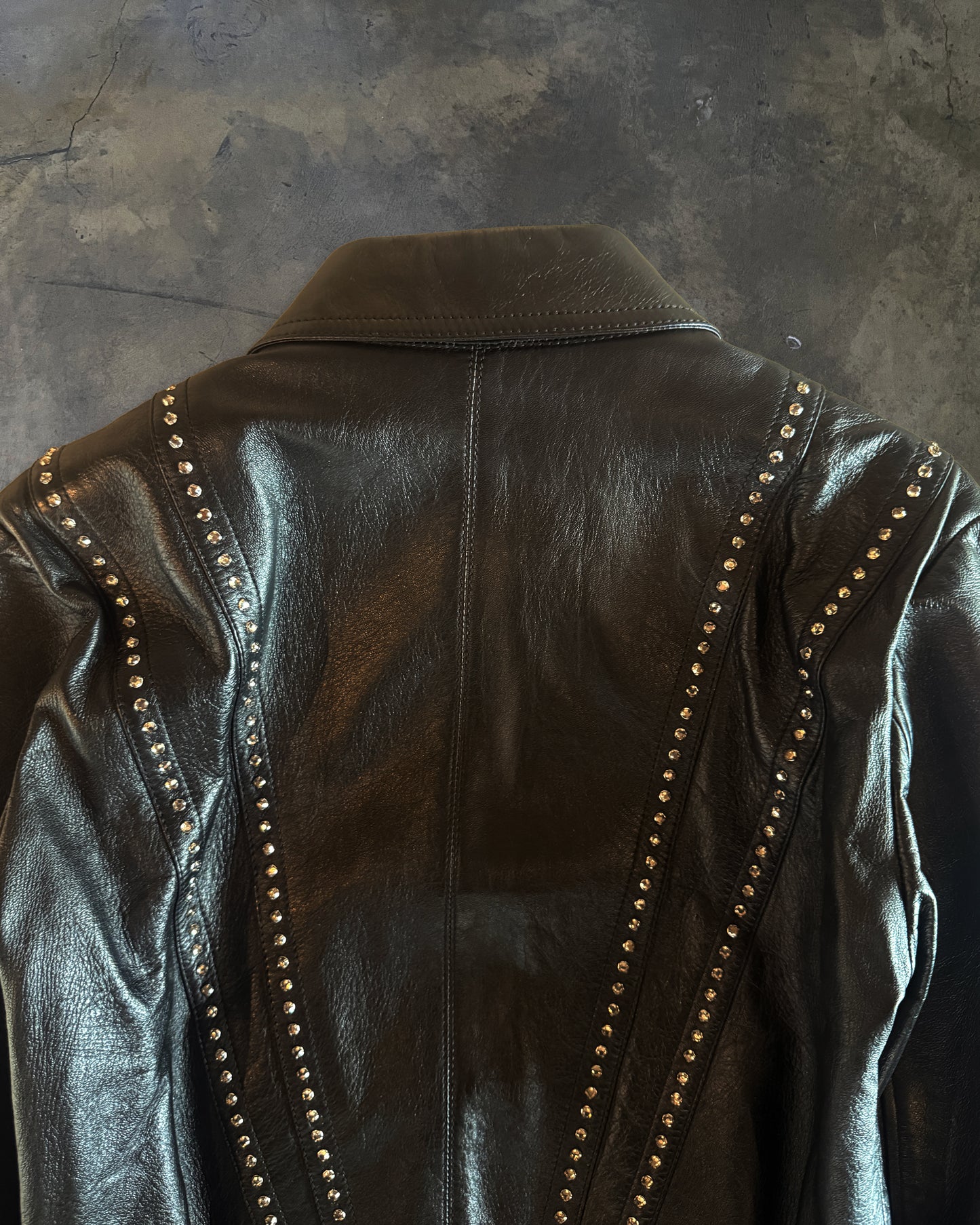 CELINE SS2019 BEJEWELLED LEATHER JACKET