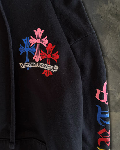 CHROME HEARTS MULTI COLOUR CROSS CEMETERY HOODIE