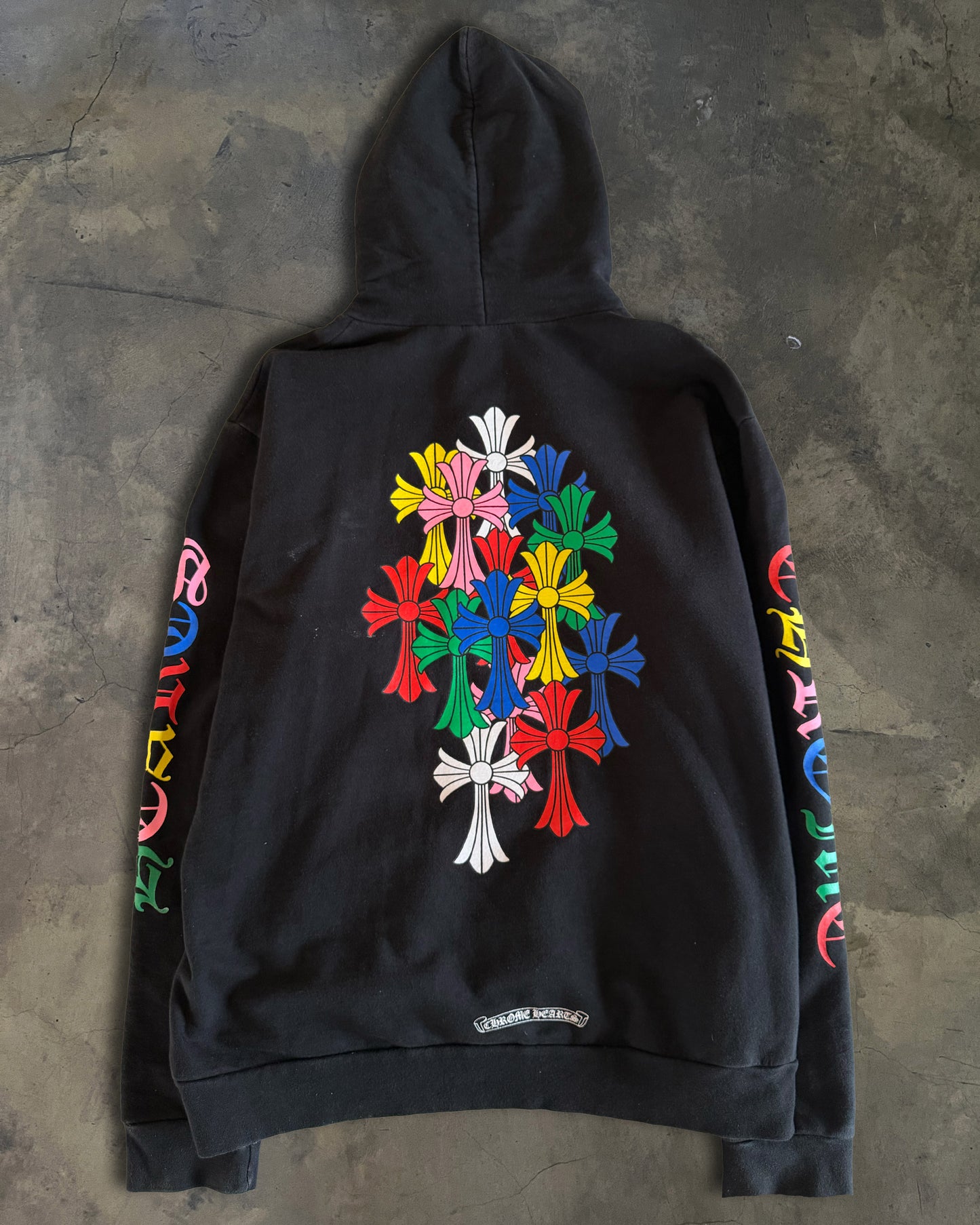 CHROME HEARTS MULTI COLOUR CROSS CEMETERY HOODIE