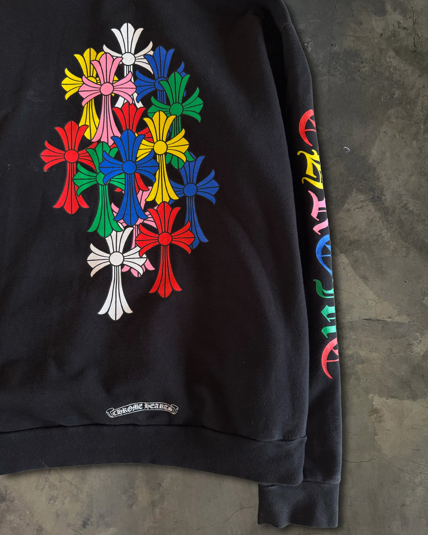 CHROME HEARTS MULTI COLOUR CROSS CEMETERY HOODIE