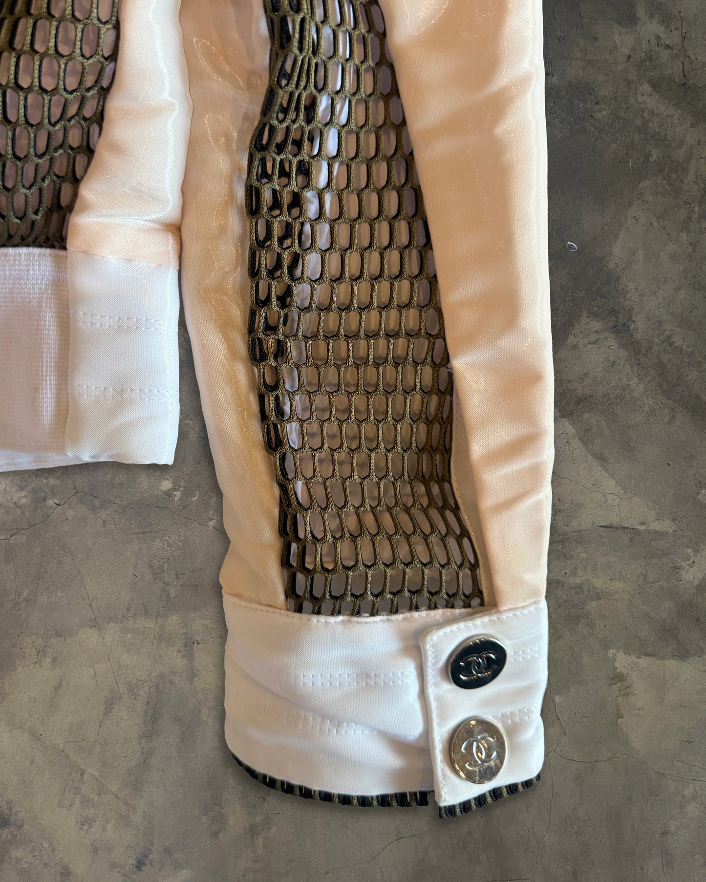 CHANEL SS2017 PEARL MESH BACK JACKET