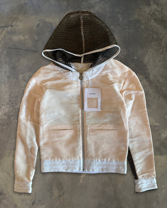 CHANEL SS2017 PEARL MESH BACK JACKET