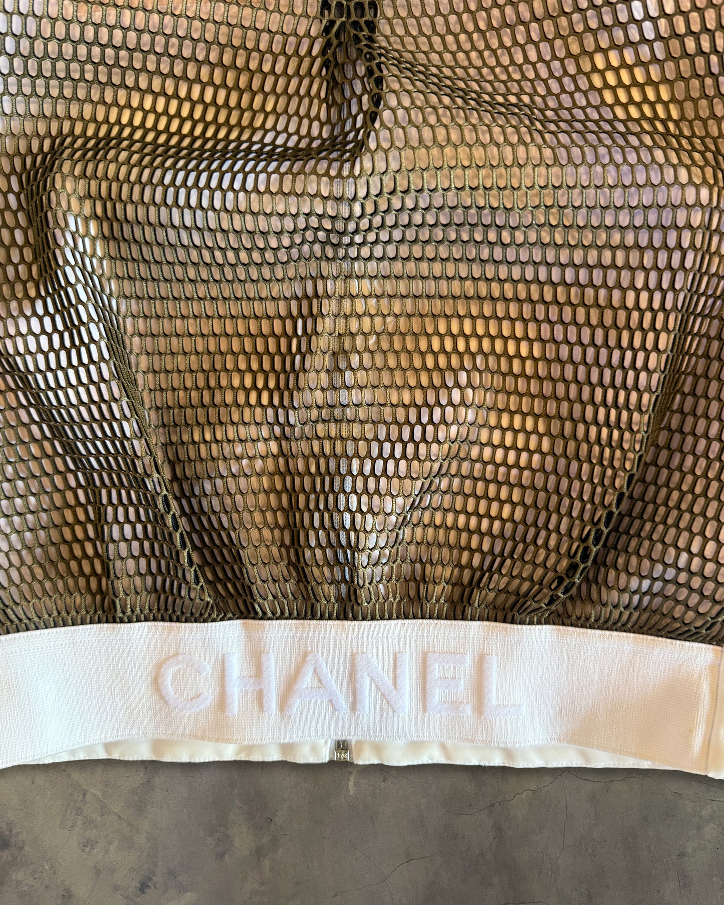 CHANEL SS2017 PEARL MESH BACK JACKET