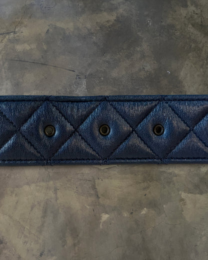 CHANEL NAVY LAMBSKIN QUILTED CC BELT