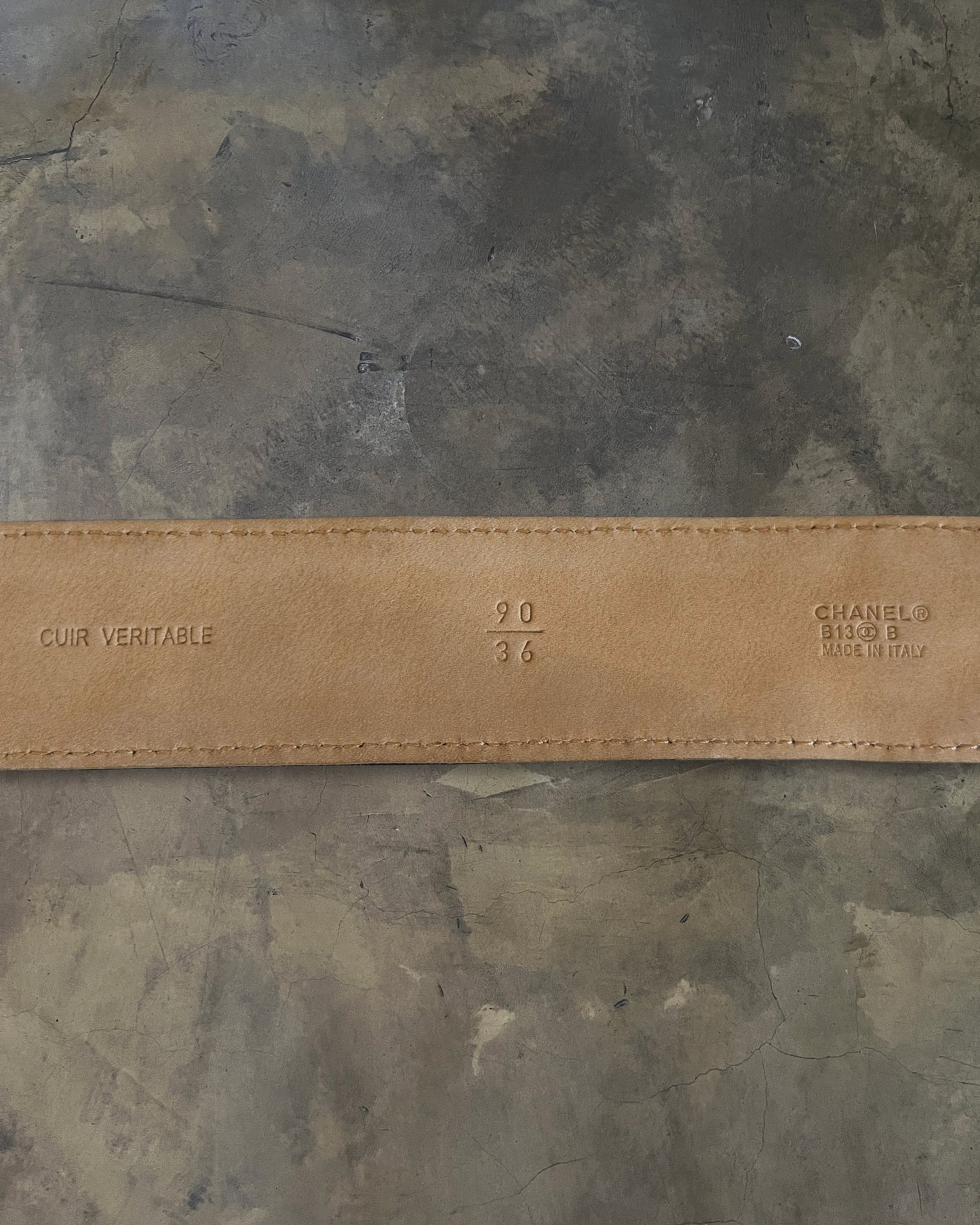 CHANEL NAVY LAMBSKIN QUILTED CC BELT