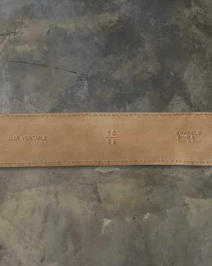 CHANEL NAVY LAMBSKIN QUILTED CC BELT