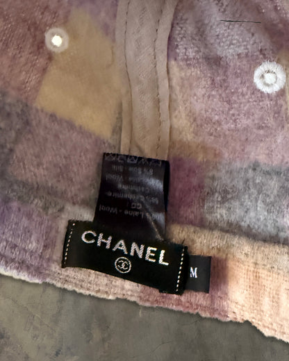 CHANEL WOOL CC TWEED BASEBALL CAP