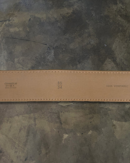 CHANEL GOLD QUILTED LAMBSKIN STUDDED CC BELT