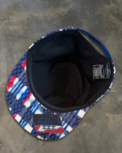 CHANEL 2000'S LOGO APPLIQUÉ FLAT BRIMMED BASEBALL CAP