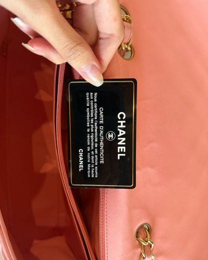 CHANEL 2009 SAKURA PINK QUILTED LAMBSKIN SINGLE FLAP
