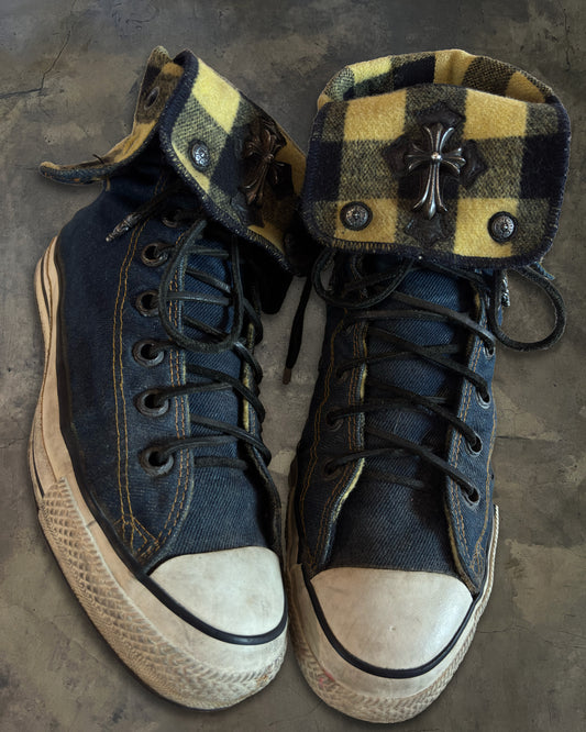 CHROME HEARTS X 80'S CONVERSE CHUCK TAYLOR X-HI FOLD DOWN
