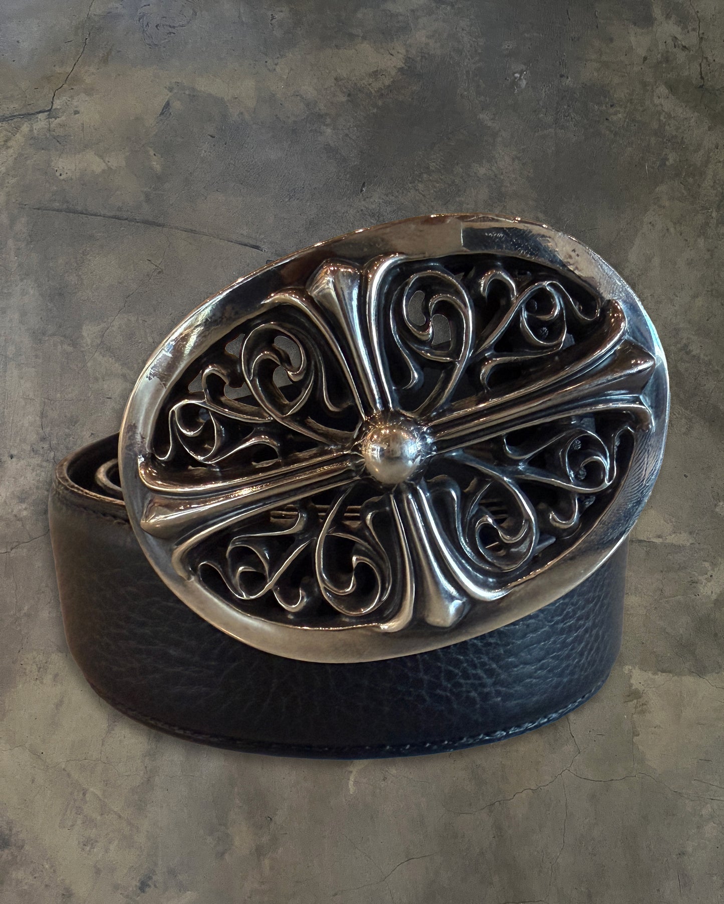 CHROME HEARTS OVAL CROSS BUCKLE + STRAP