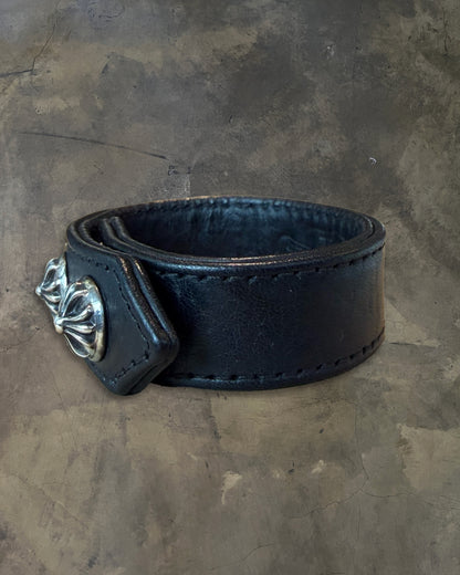 CHROME HEARTS CROSS 3 BUTTON LEATHER BRACELET