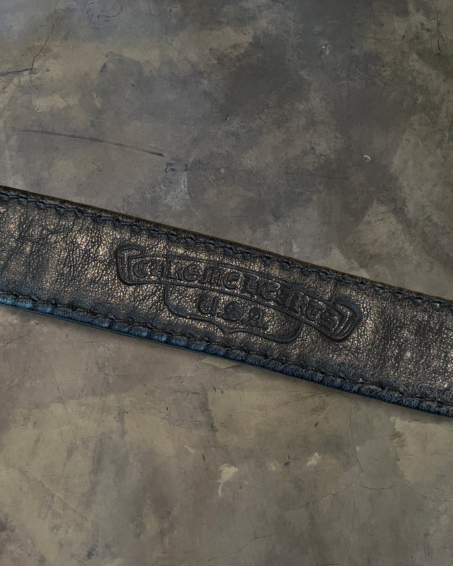 CHROME HEARTS CROSS 3 BUTTON LEATHER BRACELET