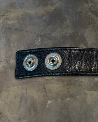 CHROME HEARTS CROSS 3 BUTTON LEATHER BRACELET
