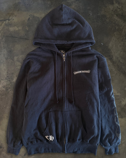 VINTAGE CHROME HEARTS FLAME MOTIF THERMAL LINED HOODIE
