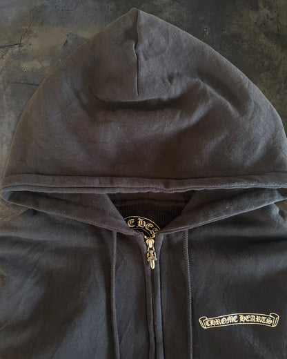 VINTAGE CHROME HEARTS FLAME MOTIF THERMAL LINED HOODIE