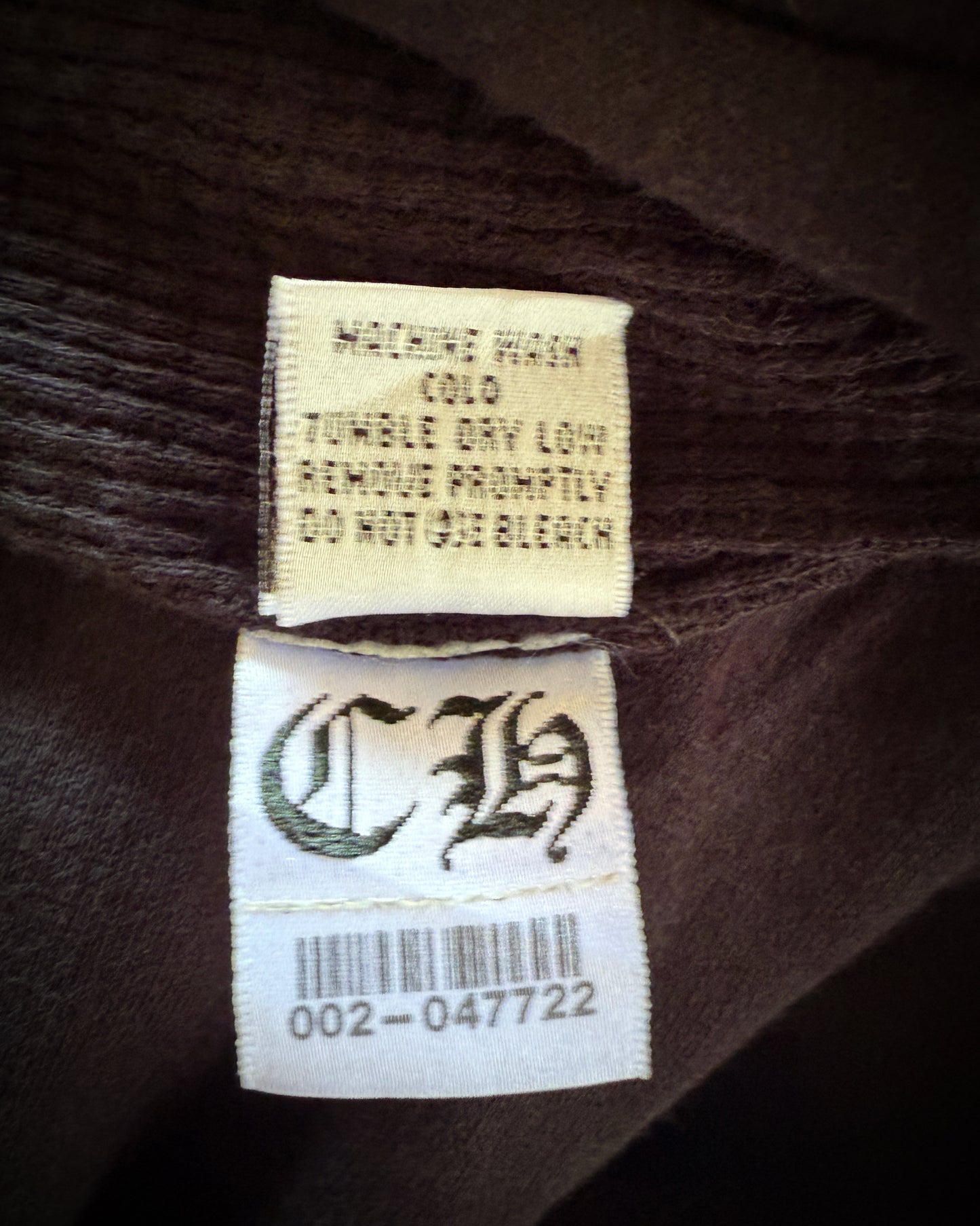 VINTAGE CHROME HEARTS FLAME MOTIF THERMAL LINED HOODIE