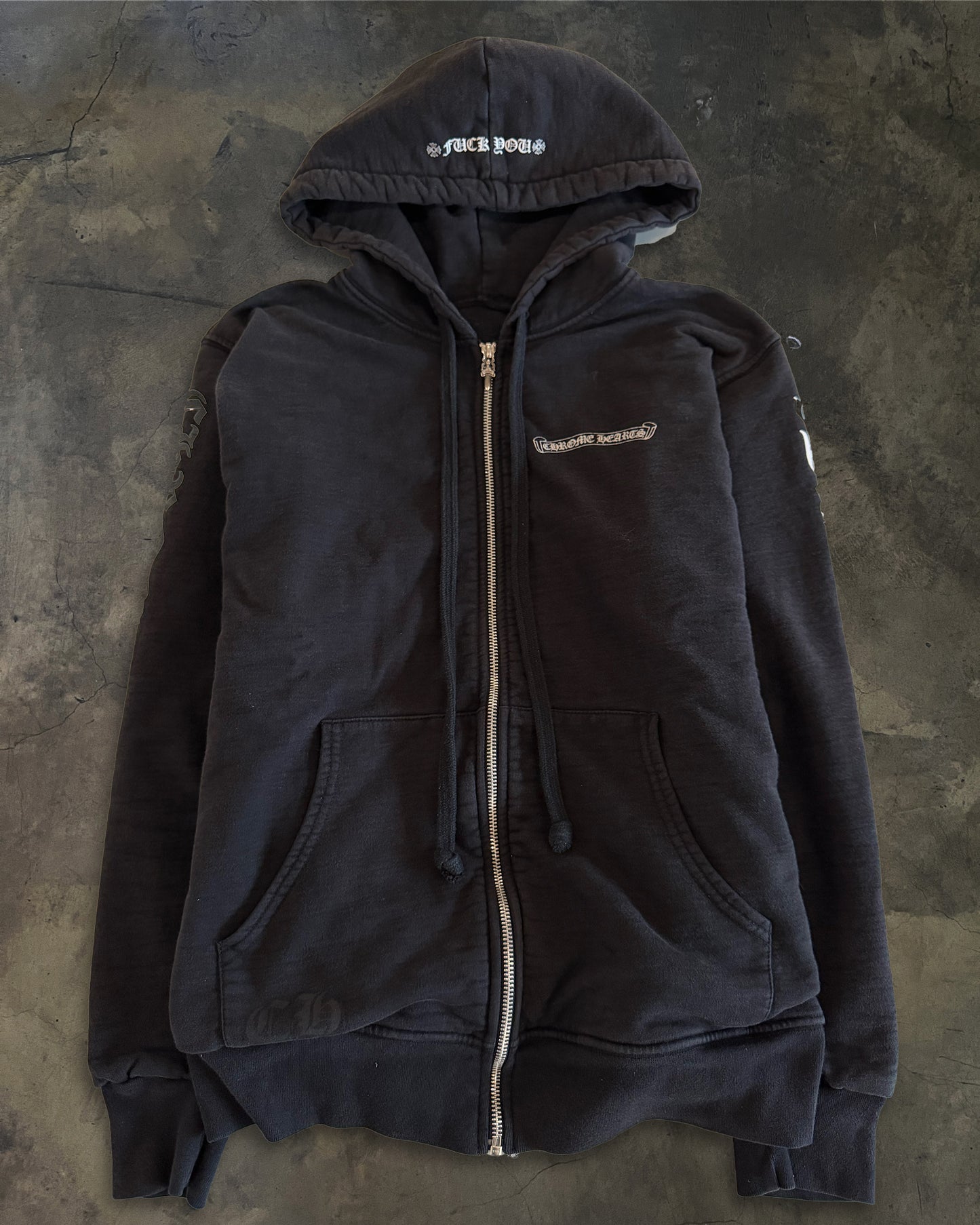 VINTAGE CHROME HEARTS THERMAL LINED HOODIE