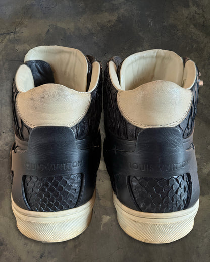 LOUIS VUITTON 2015 STUDDED PYTHON BOXING HIGH TOP