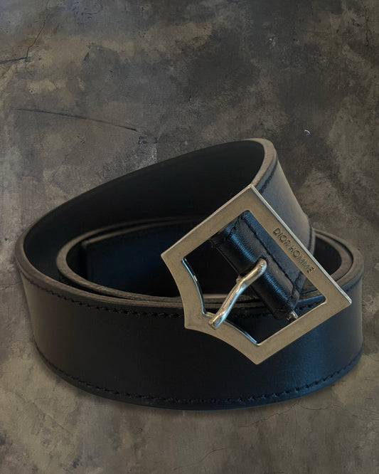DIOR HOMME AW2009 BLACK LEATHER D-POINT BELT