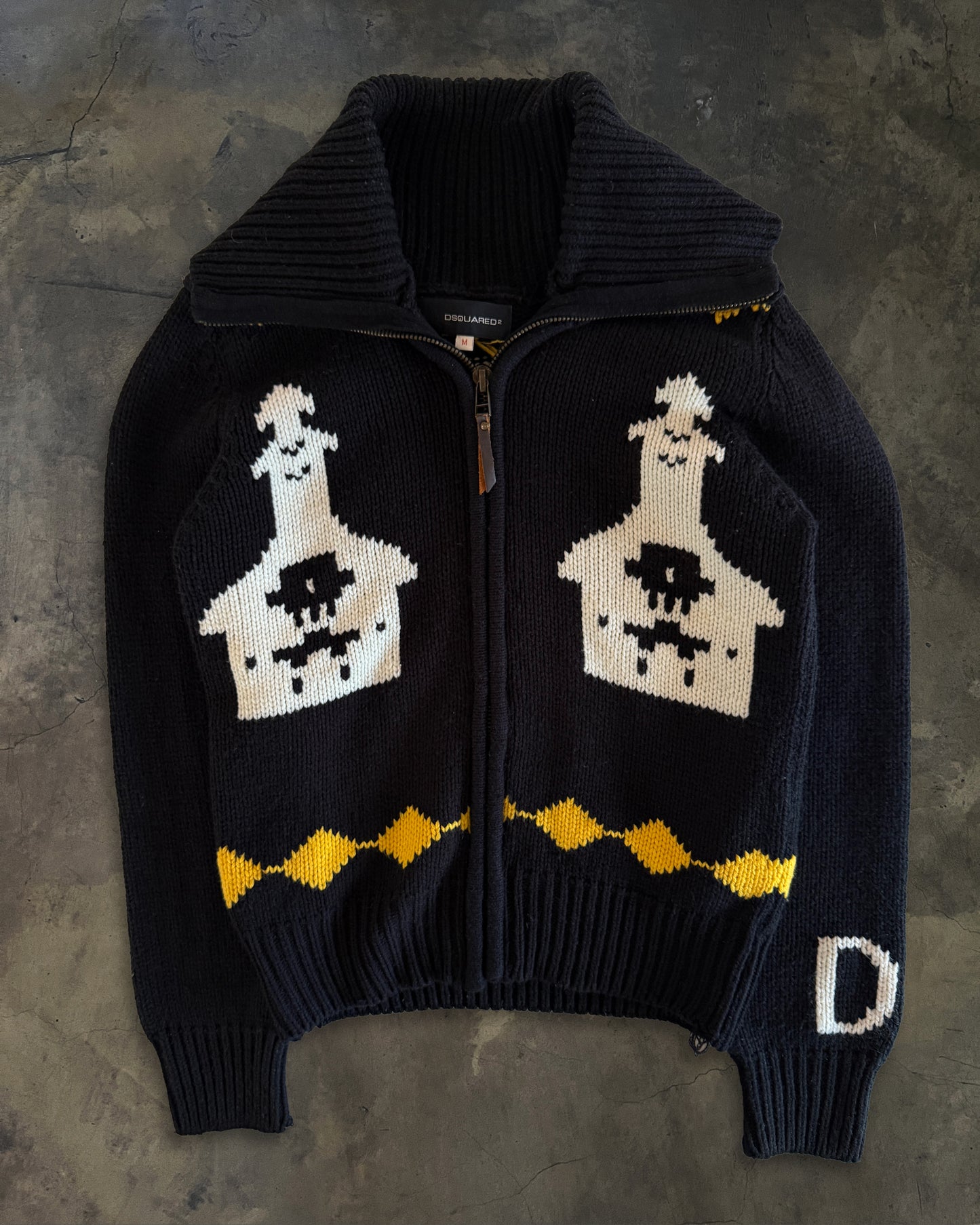 DSQUARED AW2005 "JESUS LOVES EVEN ME" COWICHAN SWEATER