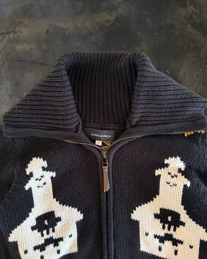 DSQUARED AW2005 "JESUS LOVES EVEN ME" COWICHAN SWEATER