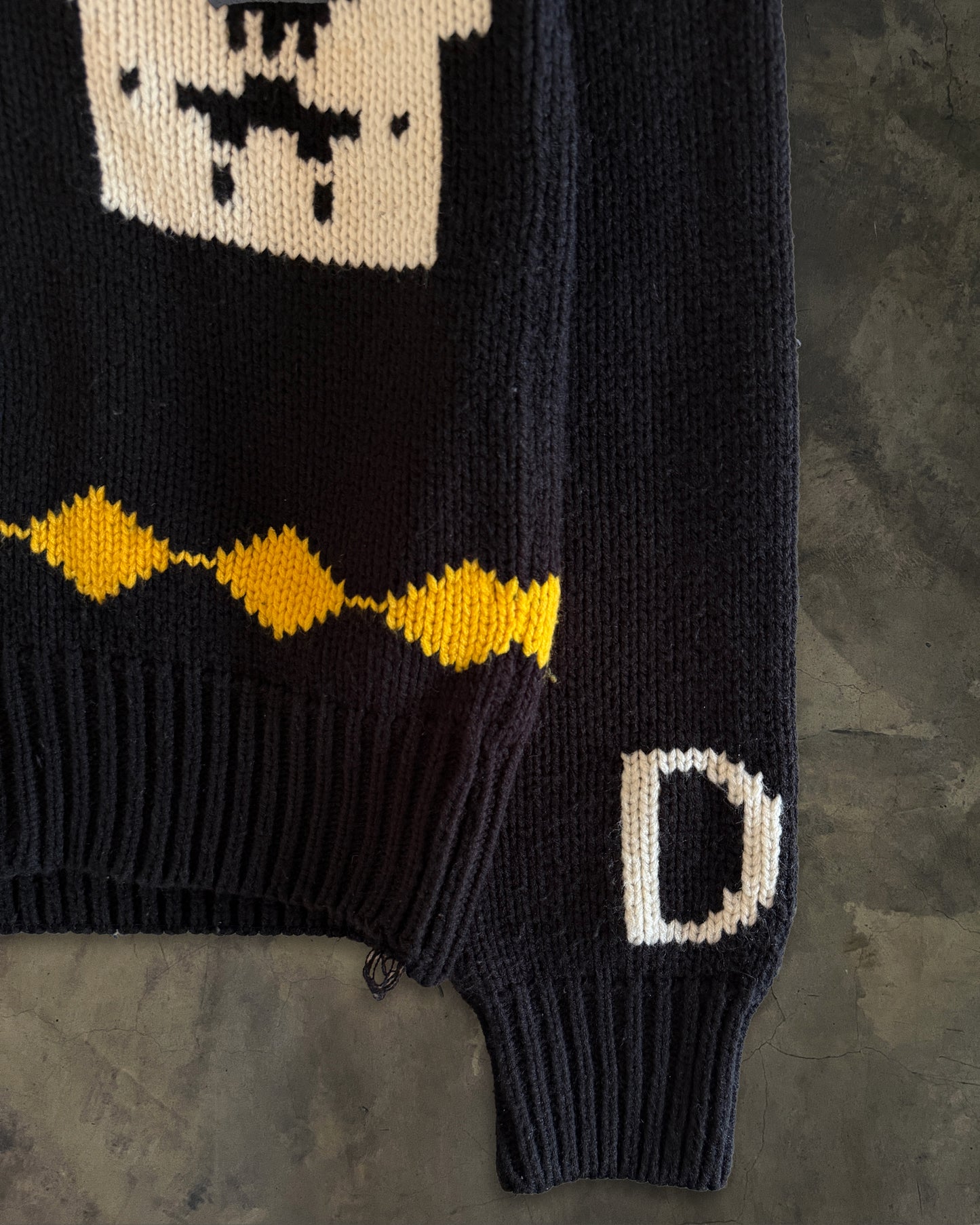 DSQUARED AW2005 "JESUS LOVES EVEN ME" COWICHAN SWEATER