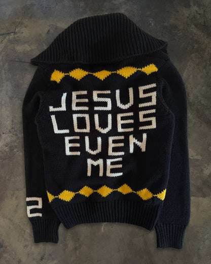 DSQUARED AW2005 "JESUS LOVES EVEN ME" COWICHAN SWEATER