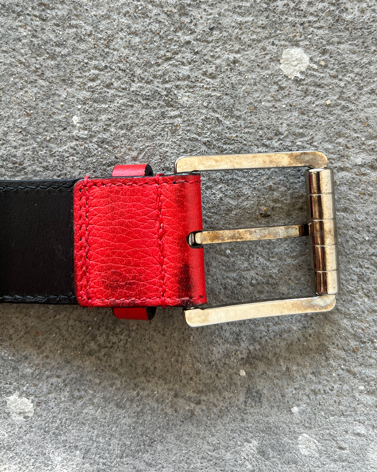 DIOR HOMME AW2013 'UNTIL IT BECAME' RED LEATHER BELT