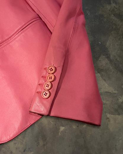 DIOR HOMME SS2005 RUNWAY PINK LEATHER 1B BLAZER