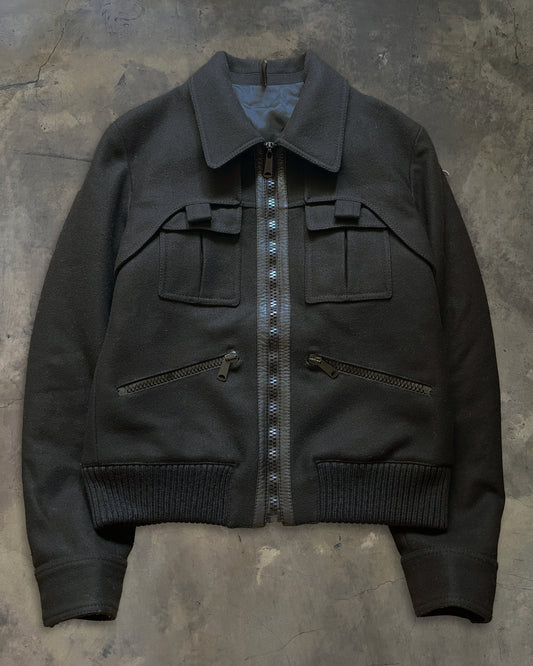 DIOR HOMME AW2006 PANEL LAYER WOOL BOMBER JACKET