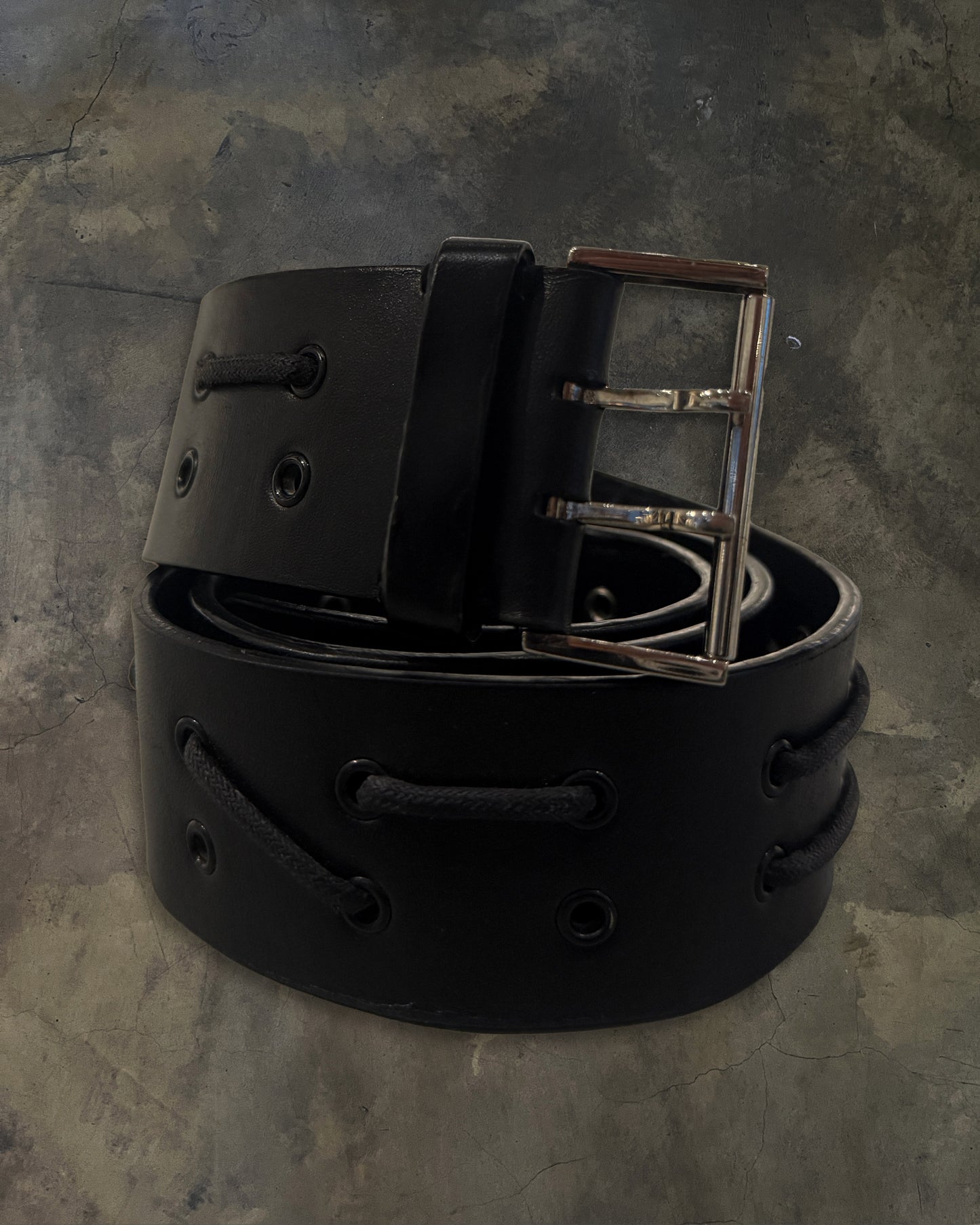 DIOR HOMME SS2004 "STRIP" GROMMET LACED BELT