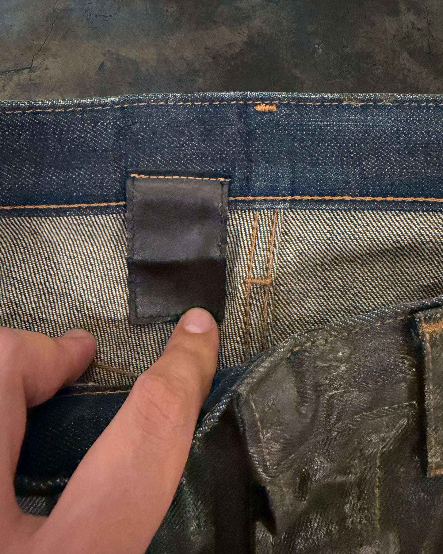 DIOR HOMME AW2003 GREEN LUSTER DENIM