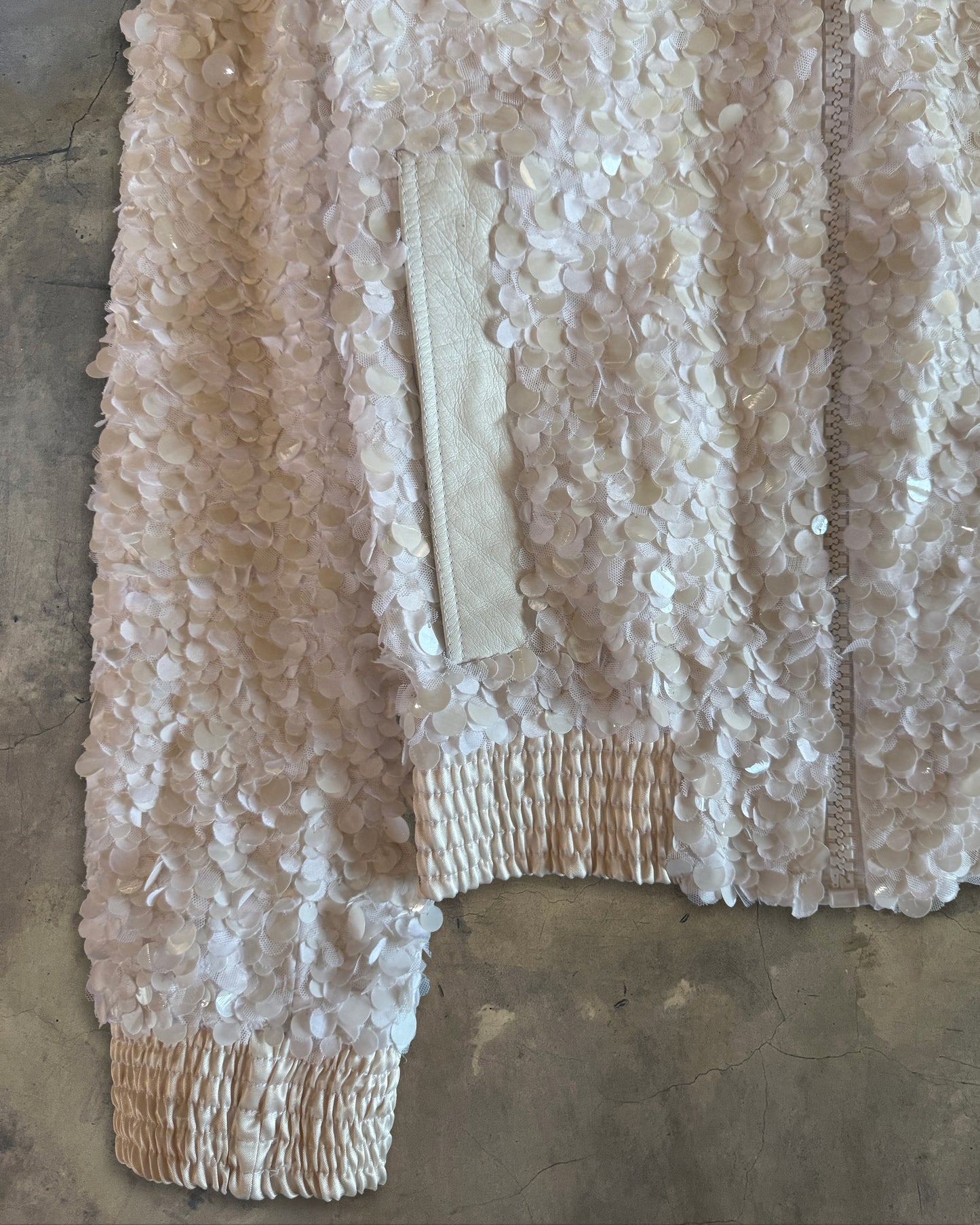 DIOR HOMME SS2007 "NAVIGATE" WHITE SEQUIN BOMBER