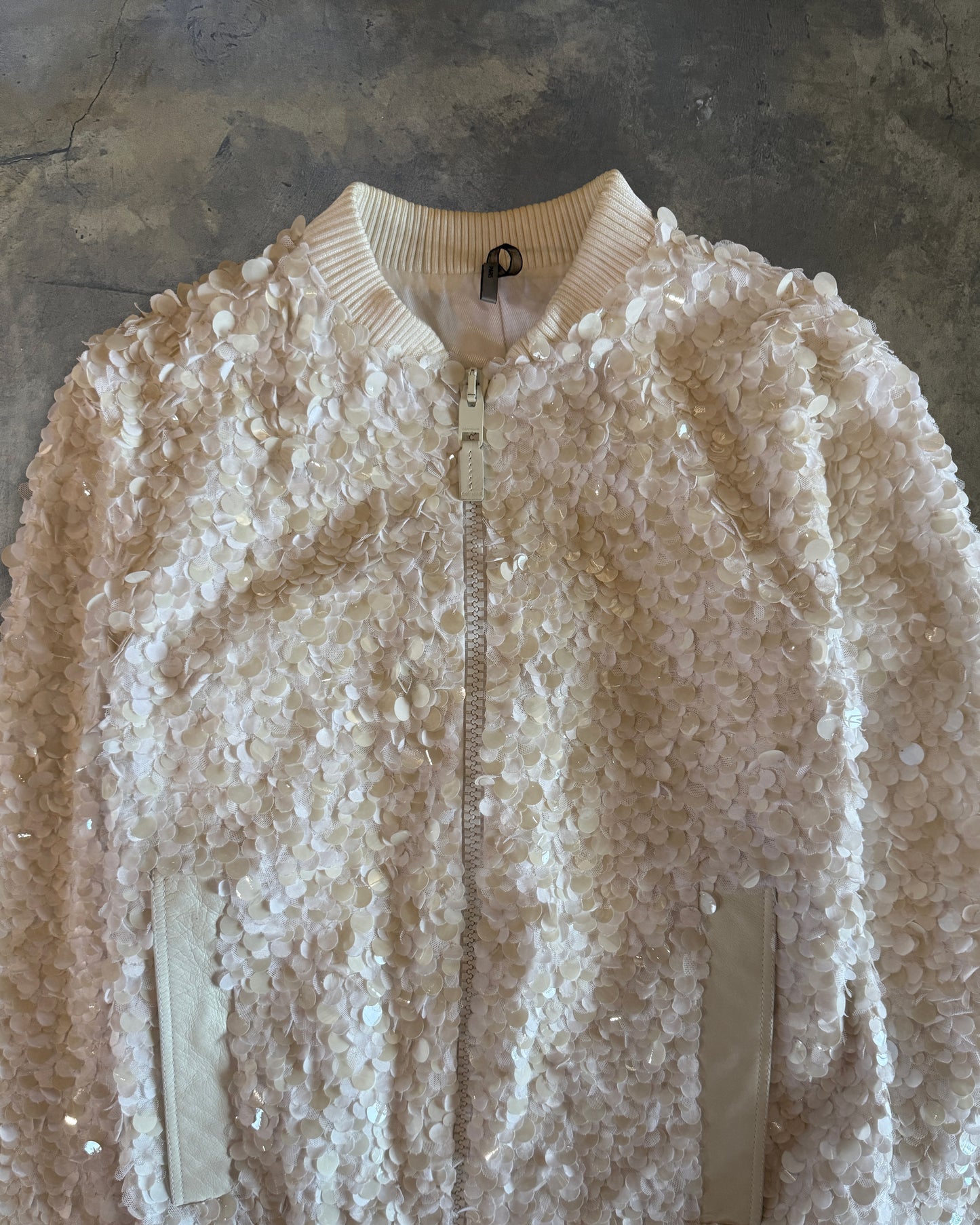 DIOR HOMME SS2007 "NAVIGATE" WHITE SEQUIN BOMBER