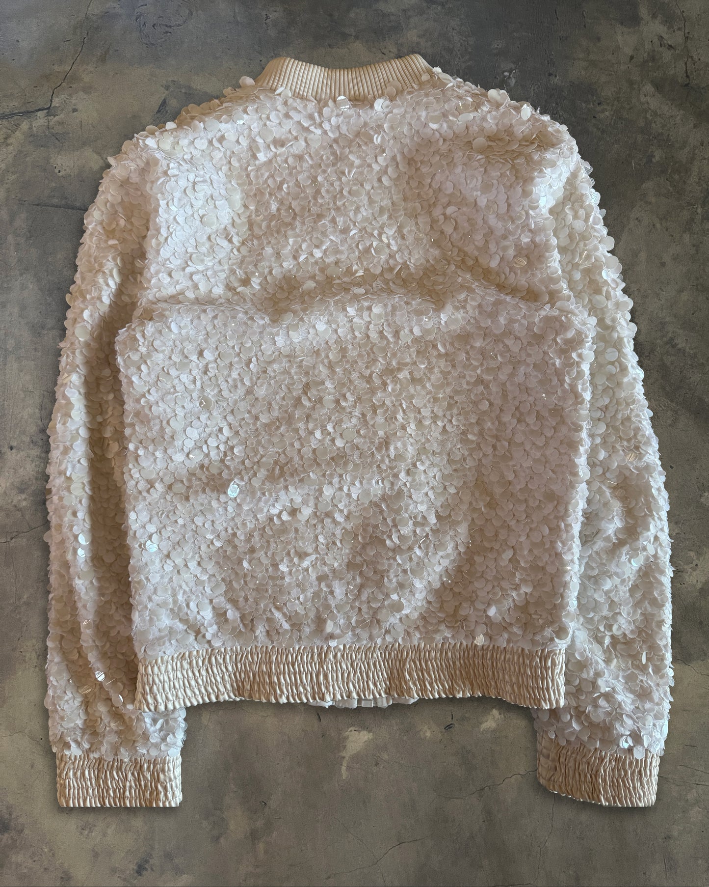 DIOR HOMME SS2007 "NAVIGATE" WHITE SEQUIN BOMBER