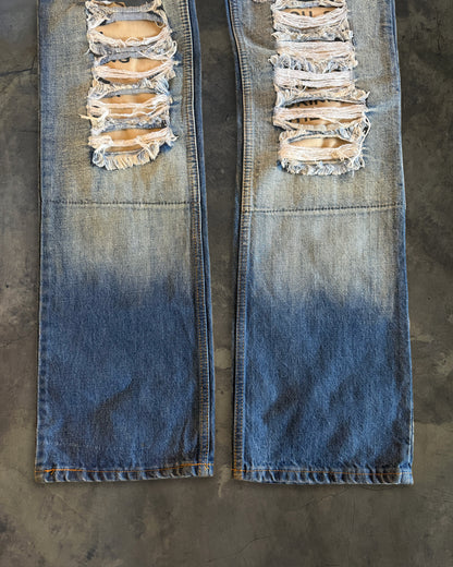 DOLCE GABBANA FW2005 POEM DISTRESSED DENIM