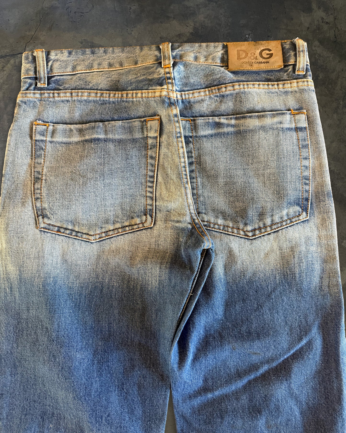 DOLCE GABBANA FW2005 POEM DISTRESSED DENIM