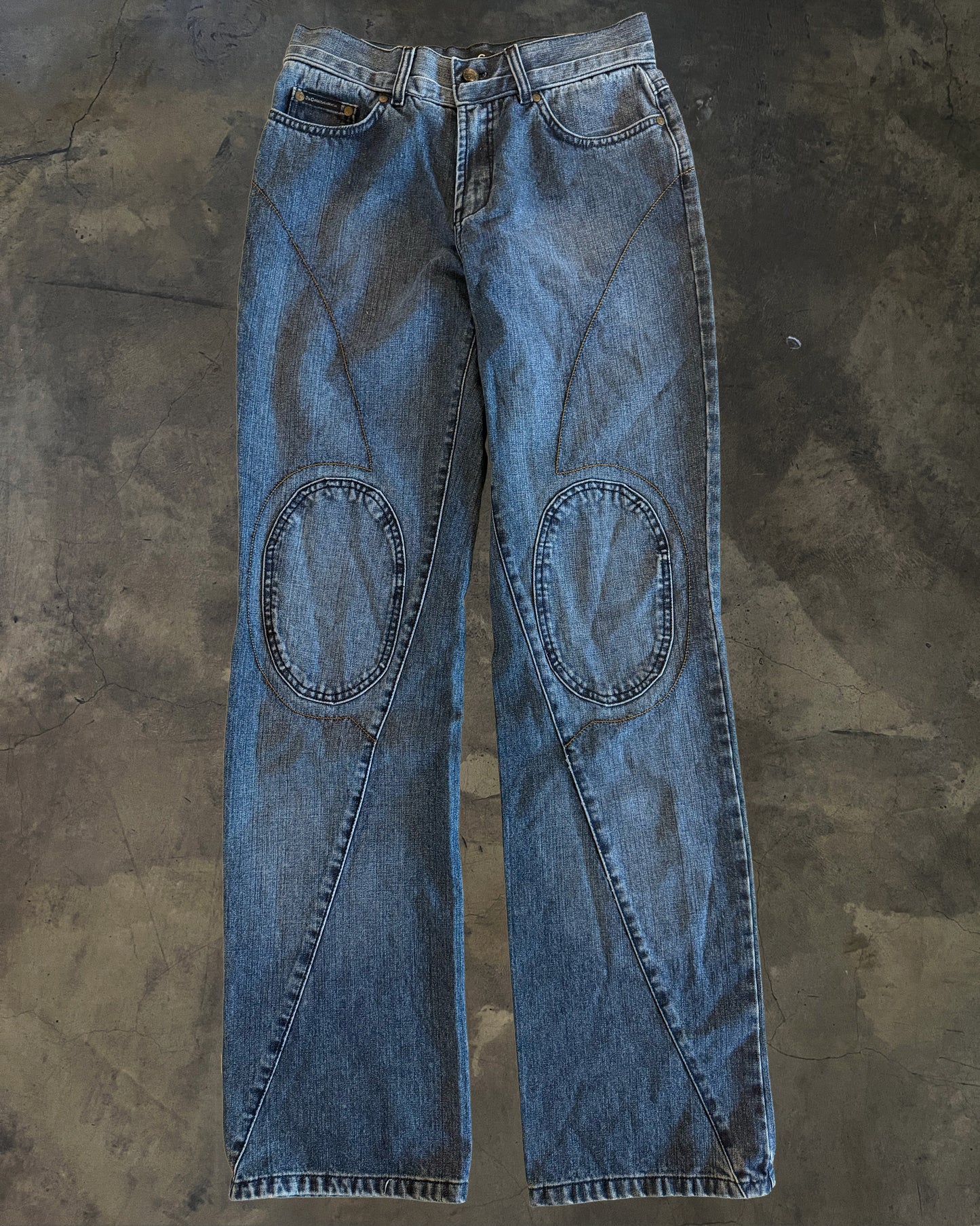 DOLCE GABBANA KNEE PATCH TWIST DENIM